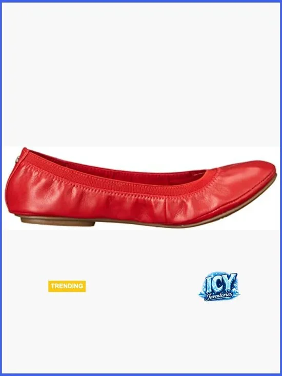 Ballet Flat with Elastic Topline, Round Toe, Slip-On Closure - Picture 6 of 7